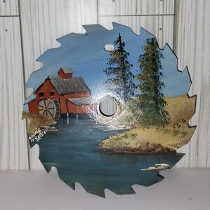 Hand Painted Saw Blade Art